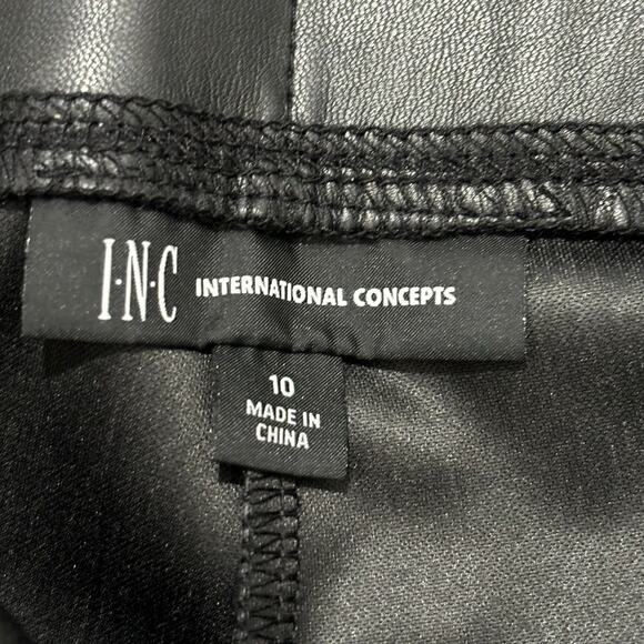 INC International Concepts NWT Black Faux Leather Pull-On Legging - size 10 - Picture 6 of 7